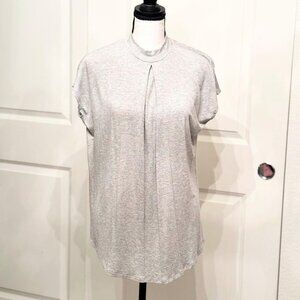 Silence + Noise Women's Gray Mock Neck Short Sleeve Blouse Top, Size XS